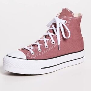 platform high top converse in mauve